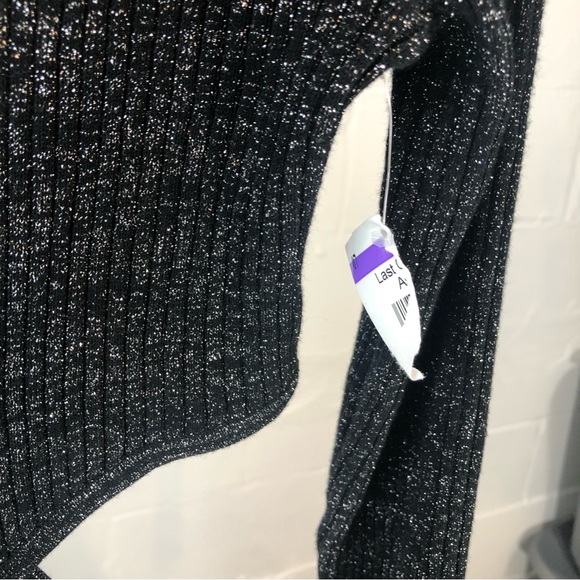 Open Edit Woman Sparkle Black Double V Cut Out Mini Dress Size XL NWT #k23 - Picture 2 of 6